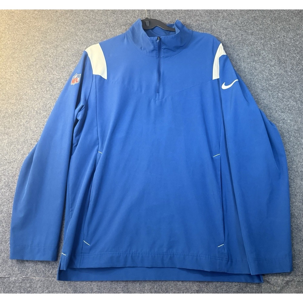Nike NFL Sideline Coaches Repel Quarter-Zip Jacket Blue medium